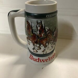 Budweiser Clydesdale Mug with Red and White Accents